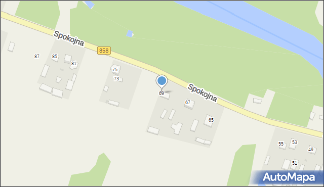 Sieraków, Spokojna, 69, mapa Sieraków