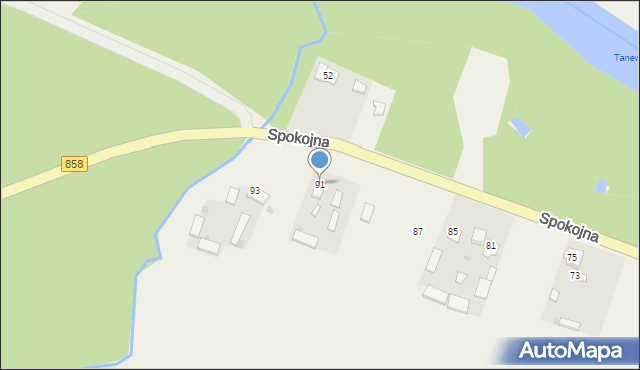 Sieraków, Spokojna, 91, mapa Sieraków