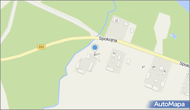 Sieraków, Spokojna, 93, mapa Sieraków