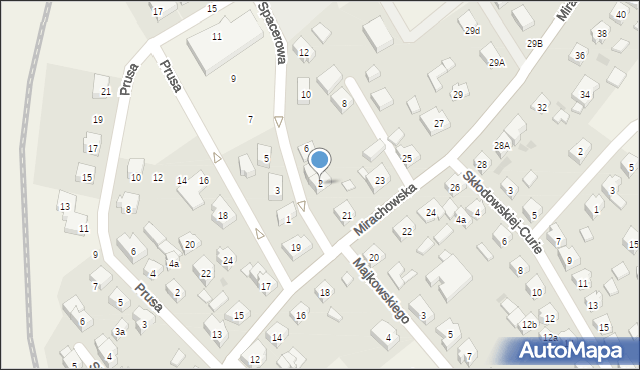 Sierakowice, Spacerowa, 2, mapa Sierakowice