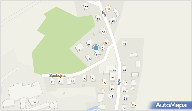 Sierakowice, Spokojna, 4, mapa Sierakowice