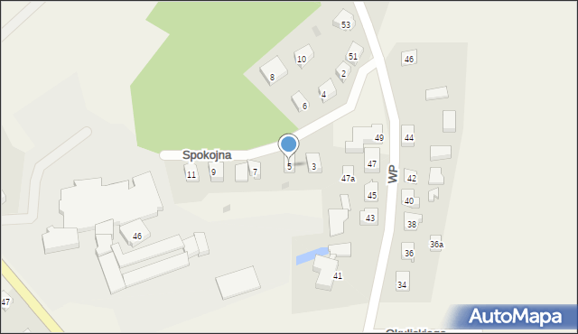 Sierakowice, Spokojna, 5, mapa Sierakowice