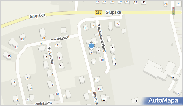 Sierakowice, Sportowa, 5, mapa Sierakowice