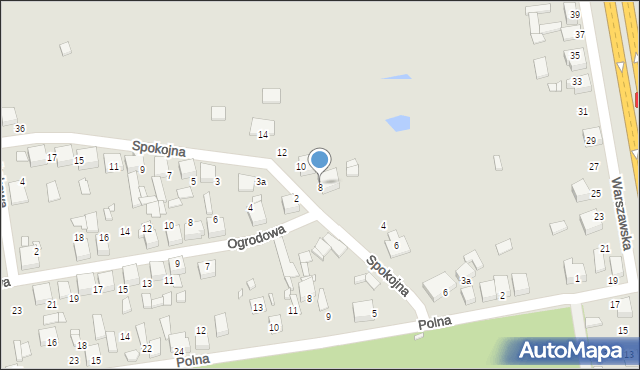 Siewierz, Spokojna, 8, mapa Siewierz