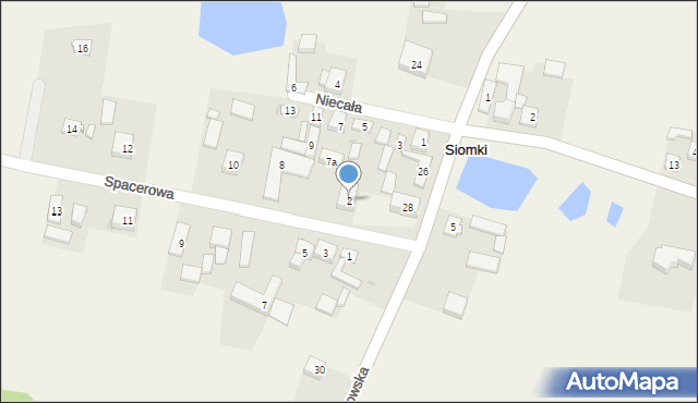 Siomki, Spacerowa, 2, mapa Siomki