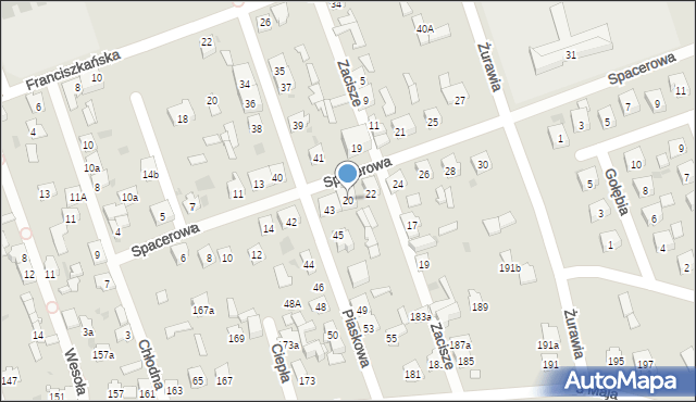 Skarżysko-Kamienna, Spacerowa, 20, mapa Skarżysko-Kamienna