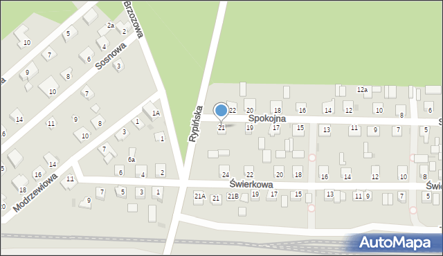 Skępe, Spokojna, 21, mapa Skępe