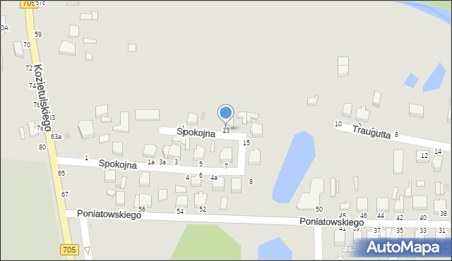 Skierniewice, Spokojna, 13, mapa Skierniewic