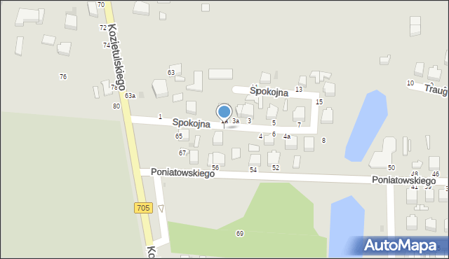 Skierniewice, Spokojna, 2, mapa Skierniewic