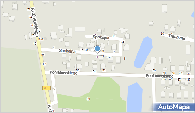 Skierniewice, Spokojna, 4, mapa Skierniewic