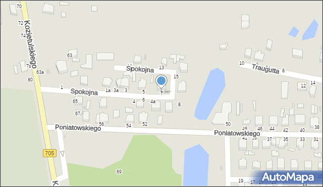 Skierniewice, Spokojna, 7, mapa Skierniewic