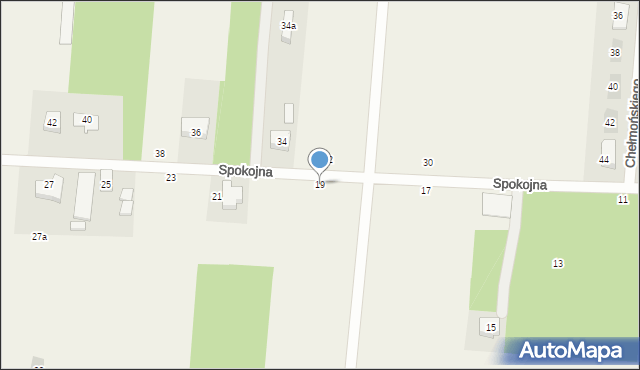 Skrzeszew, Spokojna, 19, mapa Skrzeszew