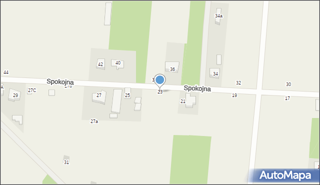 Skrzeszew, Spokojna, 23, mapa Skrzeszew