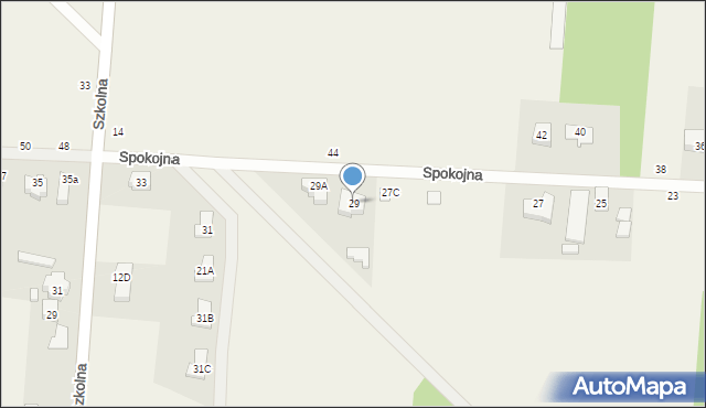 Skrzeszew, Spokojna, 29, mapa Skrzeszew