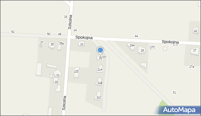 Skrzeszew, Spokojna, 31, mapa Skrzeszew