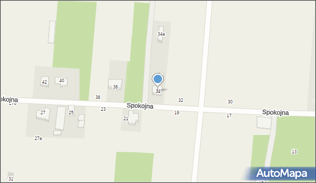 Skrzeszew, Spokojna, 34, mapa Skrzeszew