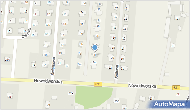 Skrzeszew, Spokojna, 3l, mapa Skrzeszew