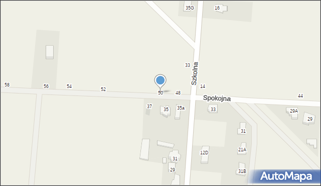 Skrzeszew, Spokojna, 50, mapa Skrzeszew