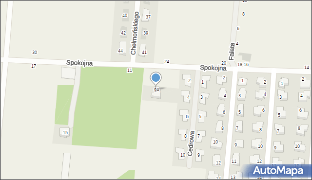 Skrzeszew, Spokojna, 9A, mapa Skrzeszew