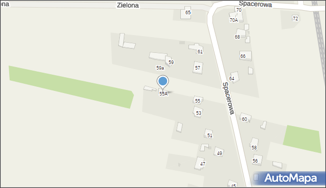 Słowik, Spacerowa, 55A, mapa Słowik