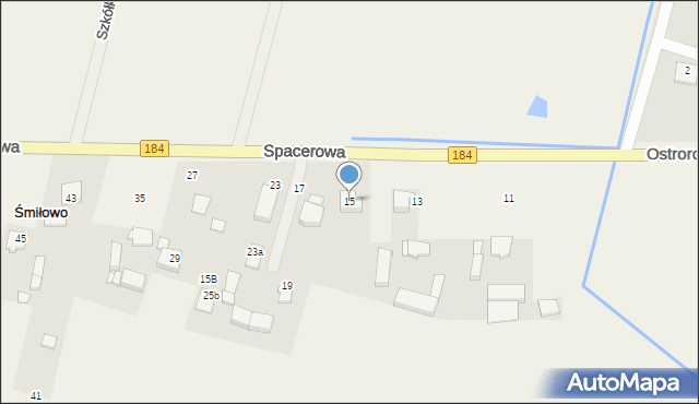 Śmiłowo, Spacerowa, 15, mapa Śmiłowo