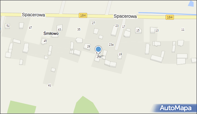 Śmiłowo, Spacerowa, 25b, mapa Śmiłowo