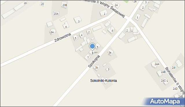 Sokolniki, Spokojna, 6, mapa Sokolniki