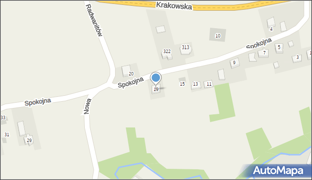 Sosnowice, Spokojna, 19, mapa Sosnowice