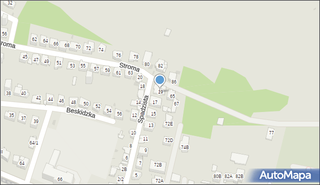 Sosnowiec, Spadzista, 19, mapa Sosnowca