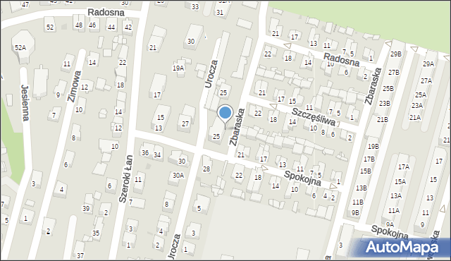 Sosnowiec, Spokojna, 25A, mapa Sosnowca