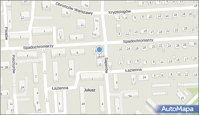 Sosnowiec, Spadochroniarzy, 10/II, mapa Sosnowca