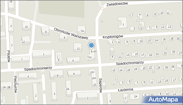 Sosnowiec, Spadochroniarzy, 7, mapa Sosnowca