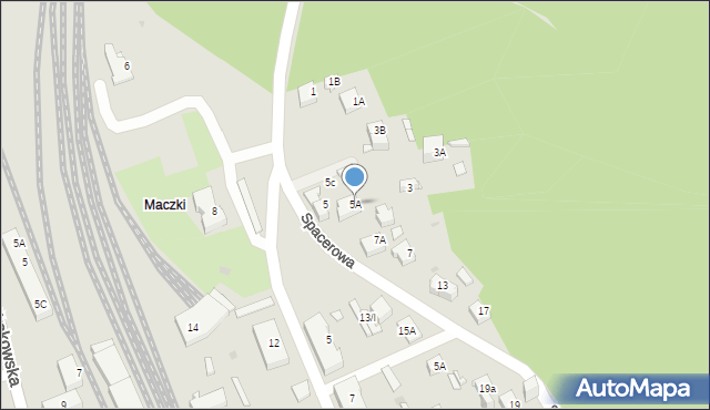 Sosnowiec, Spacerowa, 5A, mapa Sosnowca