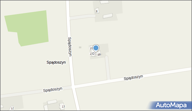 Spądoszyn, Spądoszyn, 10A, mapa Spądoszyn