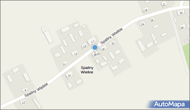 Spaliny Wielkie, Spaliny Wielkie, 16, mapa Spaliny Wielkie