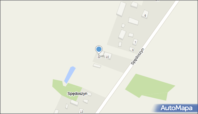 Spędoszyn, Spędoszyn, 12, mapa Spędoszyn