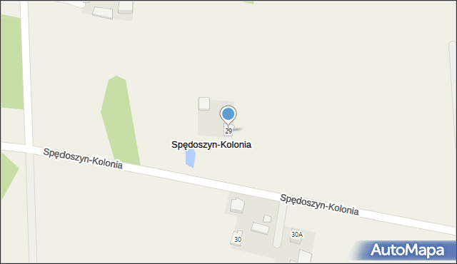 Spędoszyn-Kolonia, Spędoszyn-Kolonia, 29, mapa Spędoszyn-Kolonia