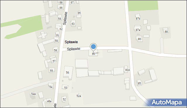 Spławie, Spławie, 60, mapa Spławie