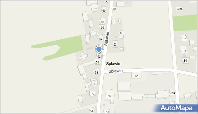 Spławie, Spławie, 61, mapa Spławie