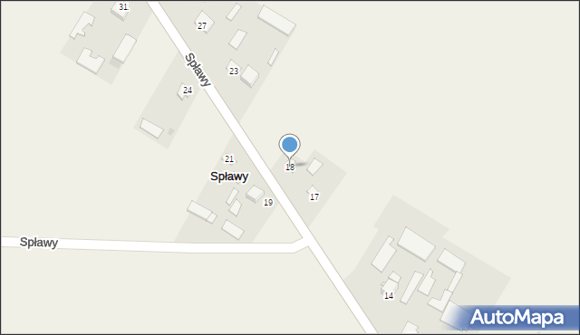 Spławy, Spławy, 18, mapa Spławy