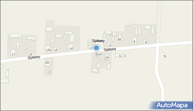 Spławy, Spławy, 12, mapa Spławy