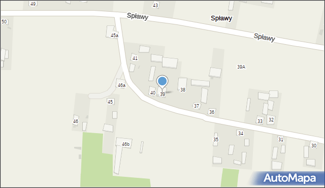 Spławy, Spławy, 39, mapa Spławy