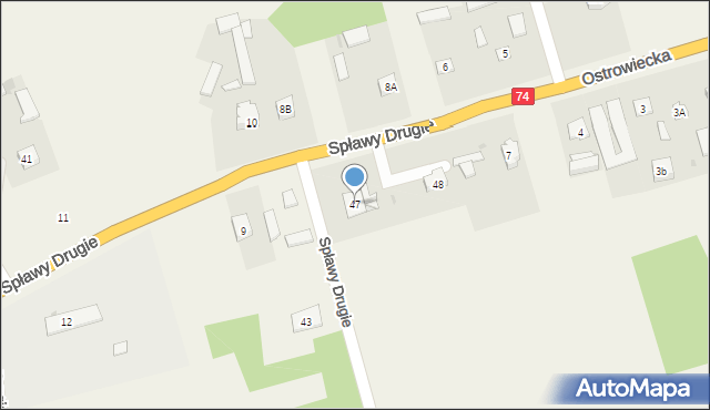 Spławy Drugie, Spławy Drugie, 47, mapa Spławy Drugie