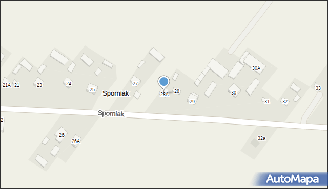 Sporniak, Sporniak, 28A, mapa Sporniak