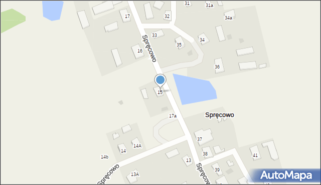 Spręcowo, Spręcowo, 15, mapa Spręcowo