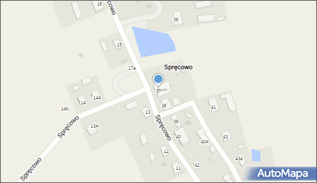 Spręcowo, Spręcowo, 37, mapa Spręcowo