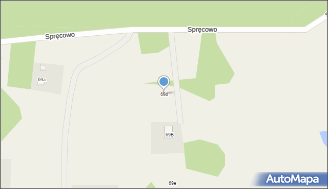 Spręcowo, Spręcowo, 69d, mapa Spręcowo