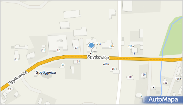 Spytkowice, Spytkowice, 14, mapa Spytkowice