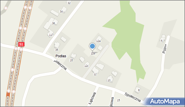 Stara Wieś, Społeczna, 12b, mapa Stara Wieś