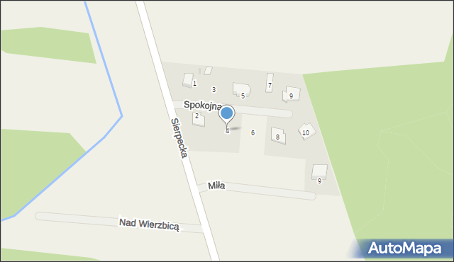 Stare Proboszczewice, Spokojna, 4, mapa Stare Proboszczewice